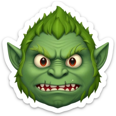 Trolls face sticker