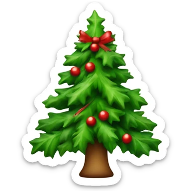 Christmas tree with holly sticker