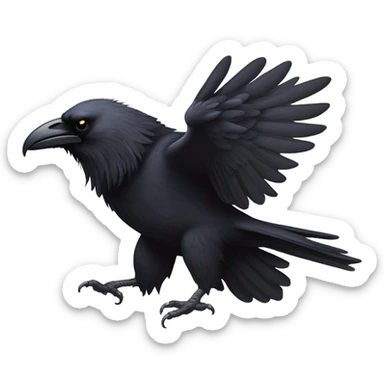 Raven attacking a buffalo  sticker