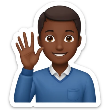 Que este 🙋🏾emoji envés que saludé haga con mano la forma de L sticker