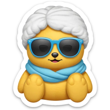 a plushie wearing cool sunglasses sticker
