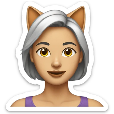 mujer orejas de gato sticker