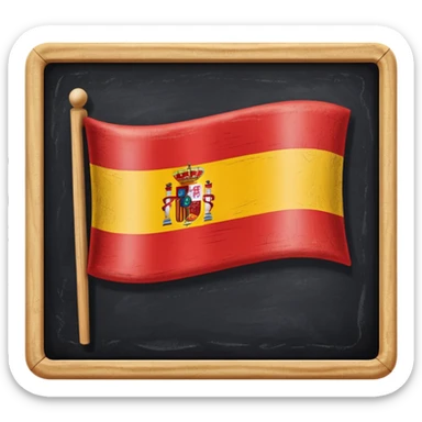 chalkboard with the flag of Spain sticker
