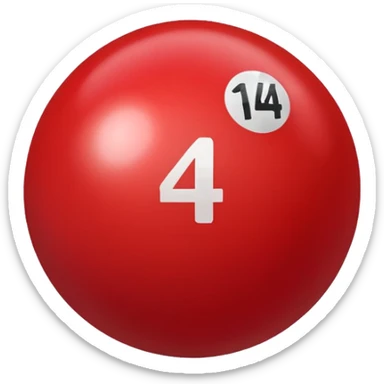 The number 14 on a red pool ball sticker