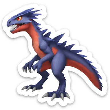  Cool Edgy Digimon-Fakemon-Guilmon-Velociraptor-Dragon full body sticker