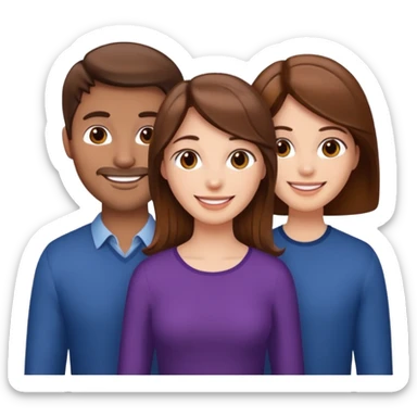 Un trouple : deux hommes  et une femme qui sont tensemble , ils sont tous blanc et brun  sticker