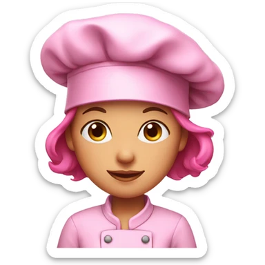 Chef girl in a pink cap sticker
