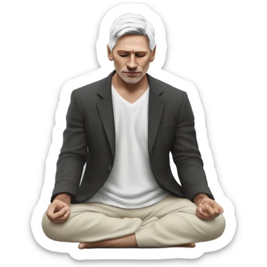 hombre moreno de raza blanca meditando con un cierto parecido a messi sticker