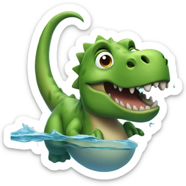 Dinosaur in water  sticker