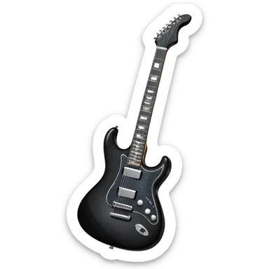 a very sparkly black electric guitar sticker