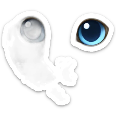 White cat blue eyes lop - eared sticker