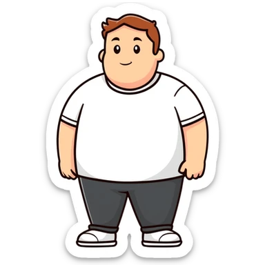joyful plus-size white American man sticker