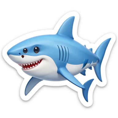 cartoon shark with blue shoes sticker