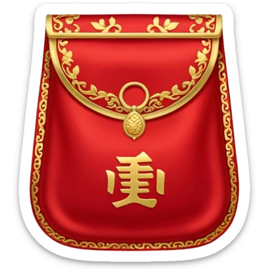 福 a red pocket with Chinese characters on it sticker