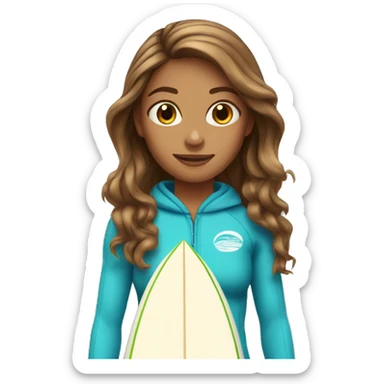 surfer girl brown hair  sticker