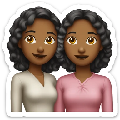 Two sisters love sticker