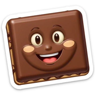  chocolate bar with a face sticker