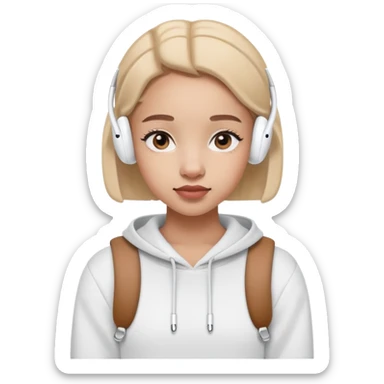 young girl with AirPods  sticker