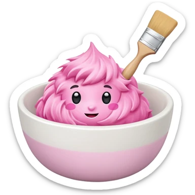 pink brush Mixing bowl sticker
