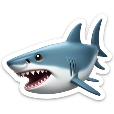 Shark with bows coming out of head like a speech bubble sticker