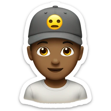 A cap on the head like on Pinterest, cute beige sticker