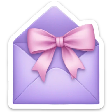 beautiful aesthetic love letter in pastel purple color with pink bow aesthetically placed  sticker