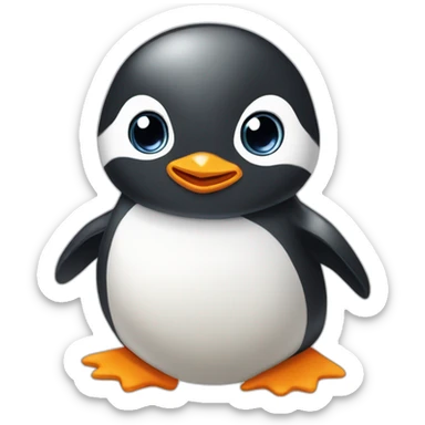 cute baby penguin hatching sticker