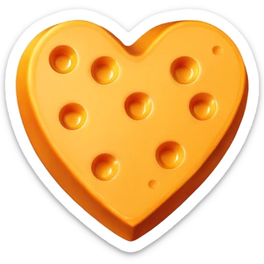 Heart made of cheese sticker