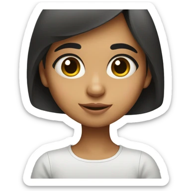 Cute hispanic girl with big eyes sticker