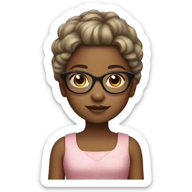 Little girl princess with glasses sticker