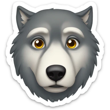 Sad wolf face sticker