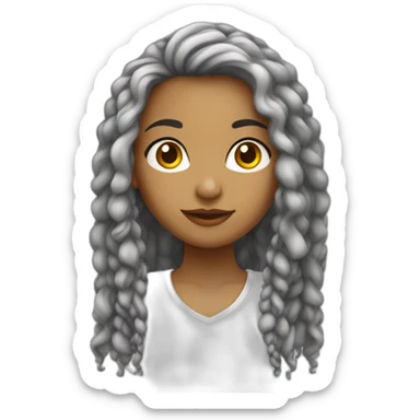 Ragazza bianca con capelli rasta lunghi sticker