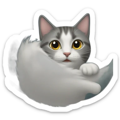 Lune sur un chat sticker