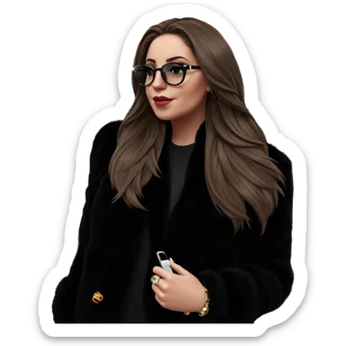 stylish girl with accessories sticker