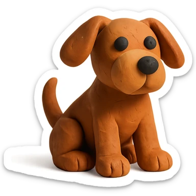 dog claymation style sticker