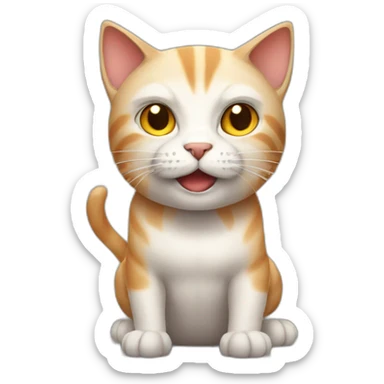 cat with muscles sticker