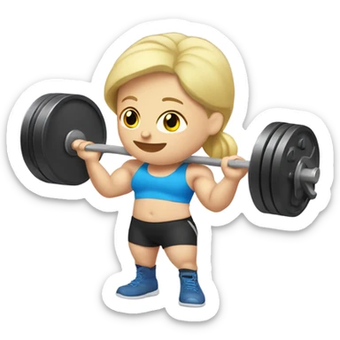 Blond Weightlifter holding “For-Way” sign sticker