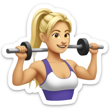 Rubia  haciendo CrossFit  sticker