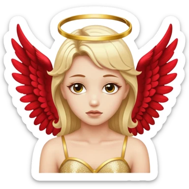 glitter fallen angel sticker