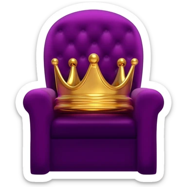 A crown placed on a throne purple sticker
