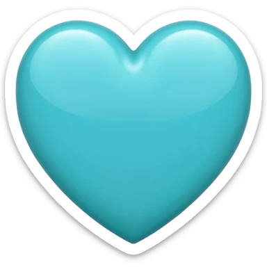 Cyan colored heart sticker