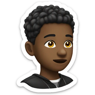 a black teen boy with a taper fade  sticker