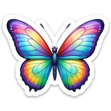 rainbow butterfly on river sticker