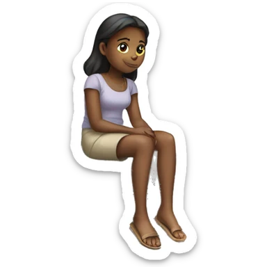 girl sitting on a stone in heaven sticker