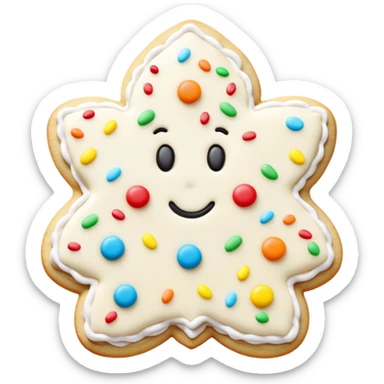 decorated sugar cookie with frosting sticker