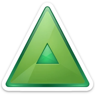 a green equilateral triangle without border sticker