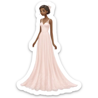 pastel pink wedding dress sticker