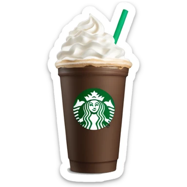 Starbucks mocha Frappuccino with whip cream sticker