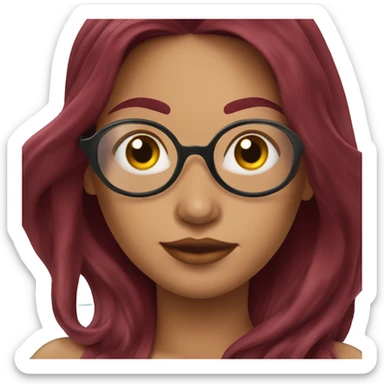 Beautiful tattooed  burgundy long haired woman swimming in a pool sticker