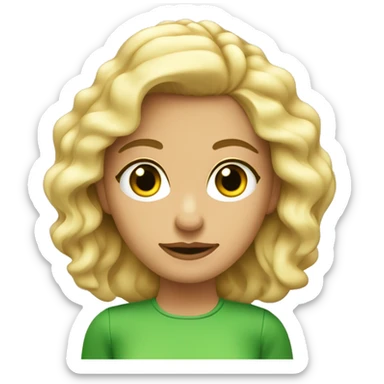 Chica rubia de pelo ondulado y ojos verdes  sticker